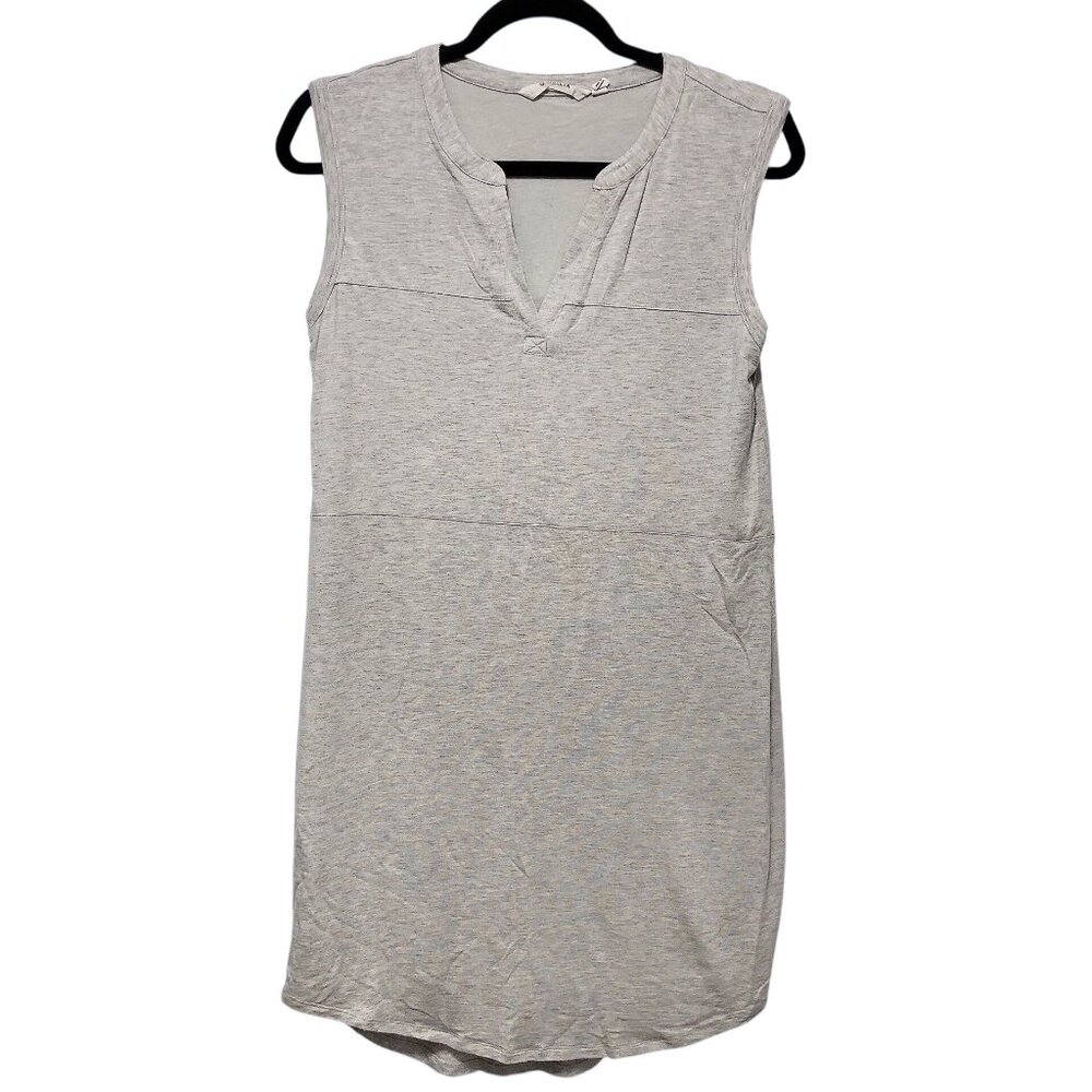 Athleta Solid Gray Notched Neckline Sleeveless Dr… - image 1